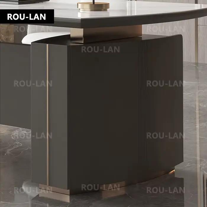 Chaises de bureau à panneau de roche brillant de luxe léger