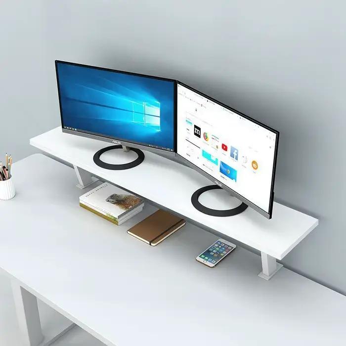 Organisateur de bureau polyvalent avec pince en U en métal – Support de rangement en bois robuste