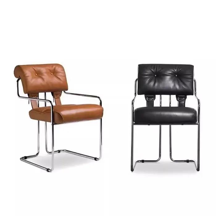 Chaise de bureau vintage en acier inoxydable