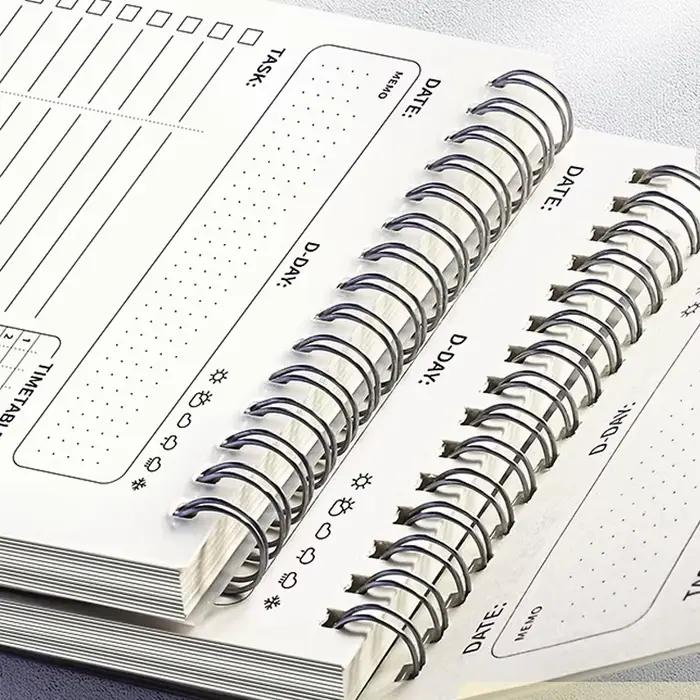 Plan à faire liste A5 planificateur Agenda cahier à spirale horaires bloc-notes quotidien 160 Pages d'épaisseur bureau fournitures scolaires papeterie