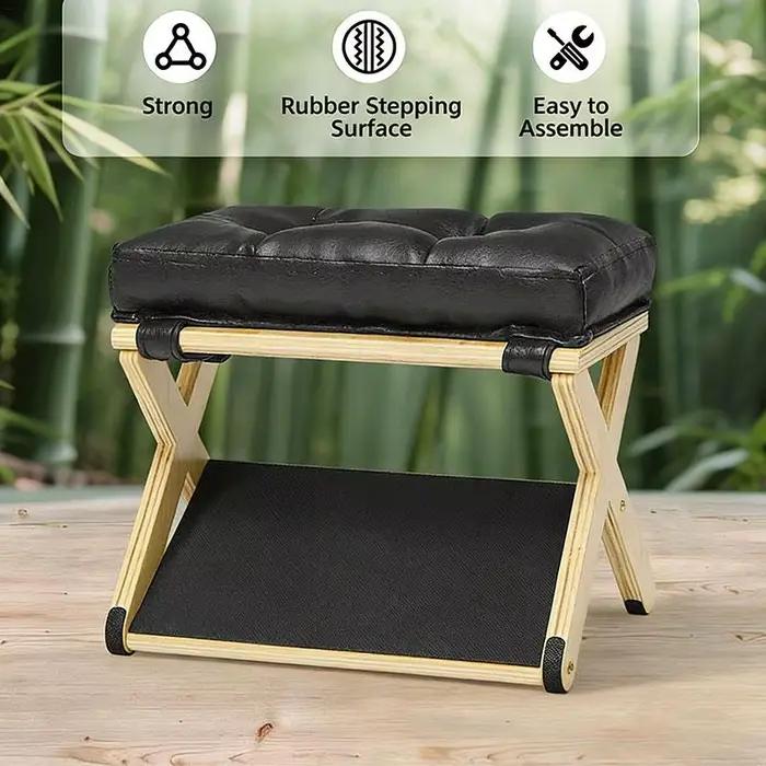 Repose-pieds sous le bureau en bois moderne pour bureau à domicile support ergonomique anti-dérapant pour familles usage quotidien pieds nus relaxation durable