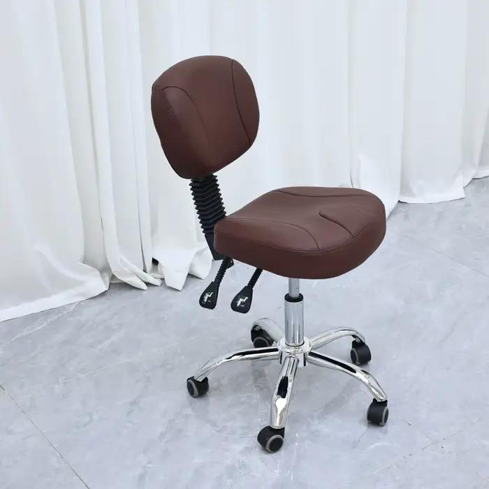 Tabouret de travail ergonomique à roulettes avec dossier