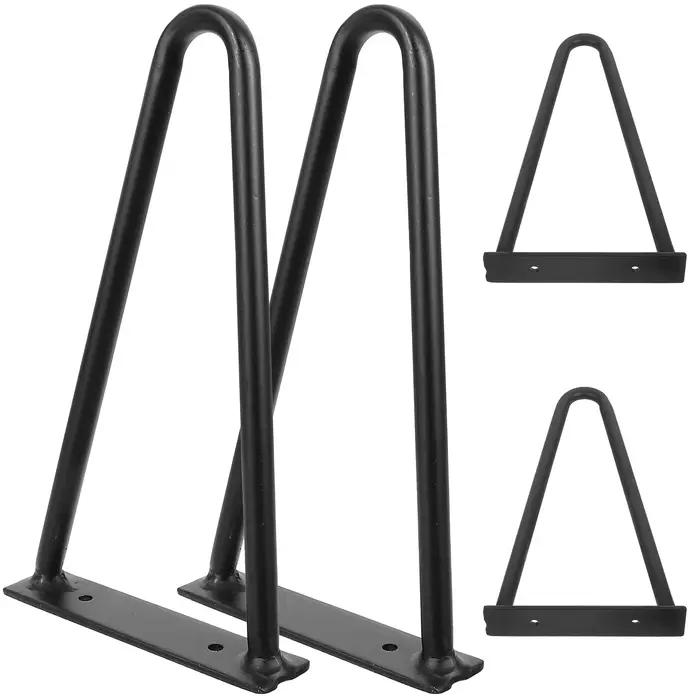 4 pièces pieds de Table en métal noir pour meubles bureau banc épingle à cheveux moderne robuste facile à installer