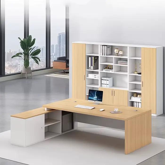 Bureau professionnel en bois vintage simple et moderne avec rangement pour leadership office occasions spéciales