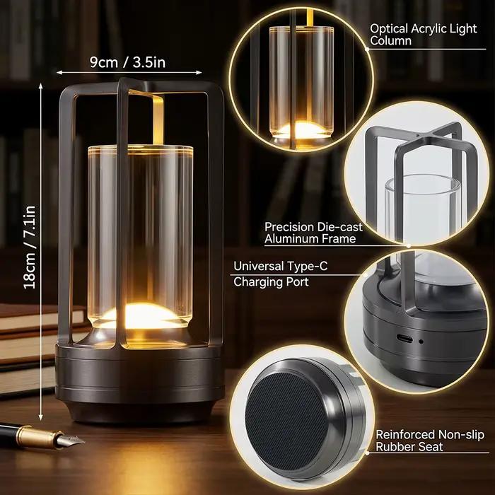 Lampe de table sans fil rechargeable 2000 mAh à LED