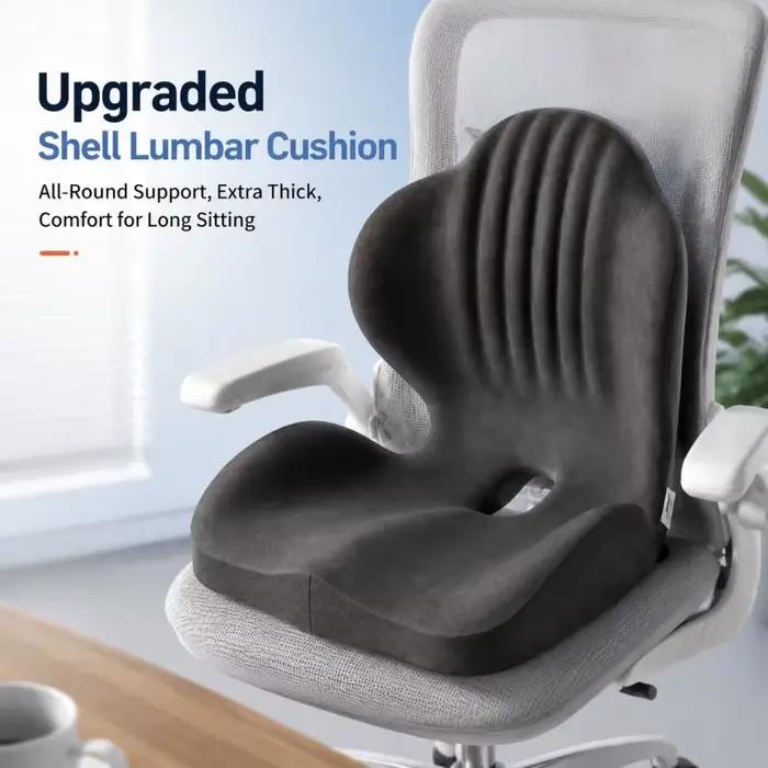 Coussin de siège et dossier en forme de coquille pour le bureau et les étudiants