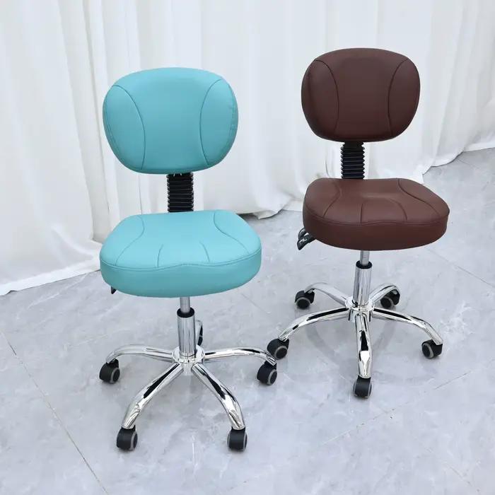 Tabouret de travail ergonomique à roulettes avec dossier