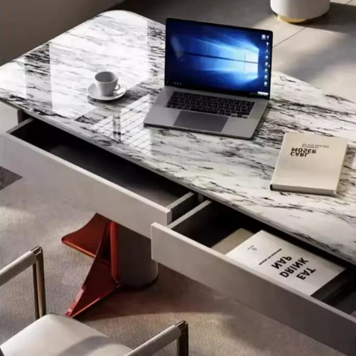 Bureau d'angle en métal moderne pour bureau à domicile ou espace de travail professionnel élégant et polyvalent