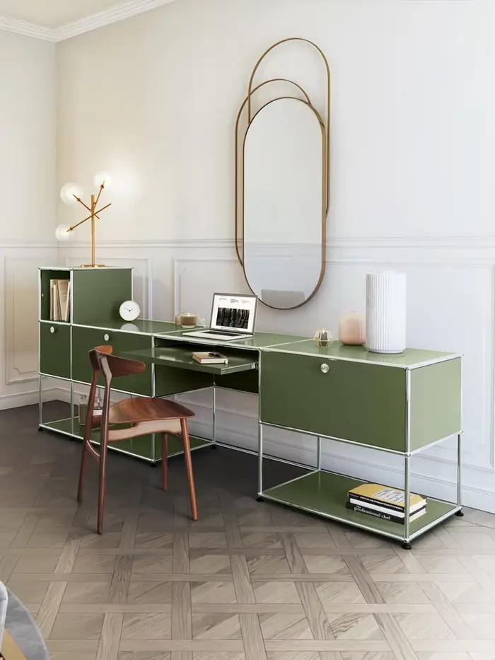 Bureau modulaire moderne en métal avec armoire de rangement