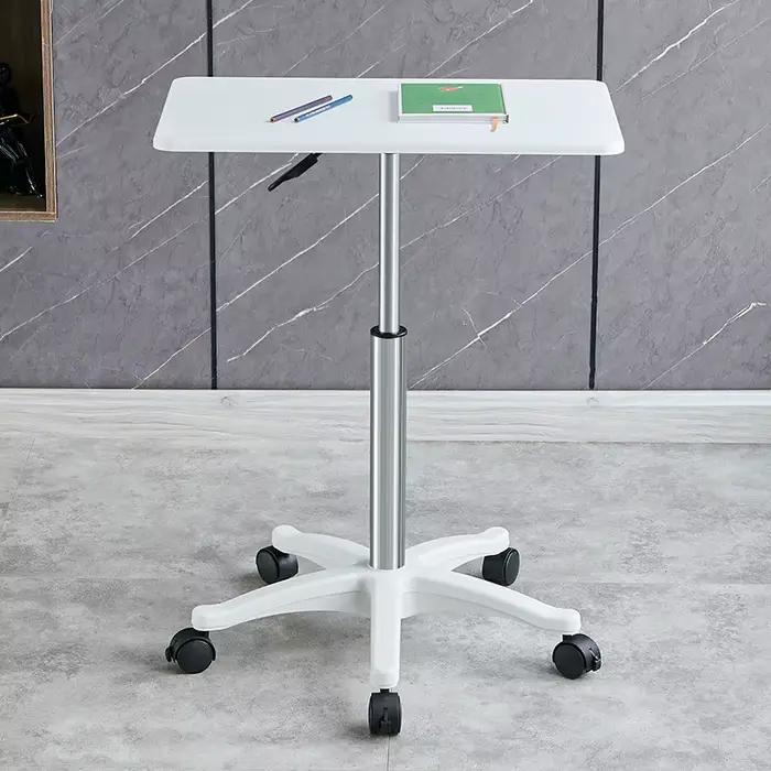 Bureau mobile réglable en hauteur avec grand plateau, poste de travail debout, table d'ordinateur rotative pour diffusion en direct
