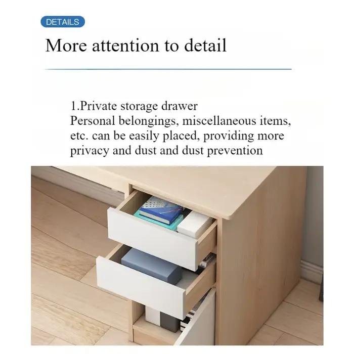 Bureau d'étude moderne avec bibliothèque intégrée pour étudiants et professionnels à domicile chambre à coucher blanc brun ivory yellow army green clear