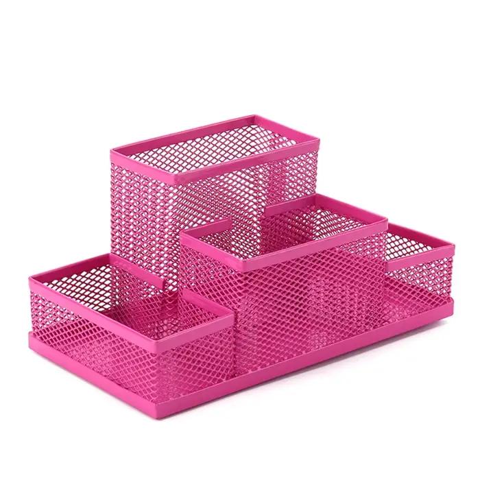 Boîte de rangement en maille métallique noire
