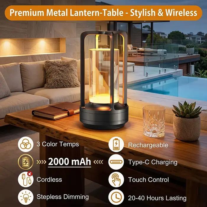 Lampe de table sans fil rechargeable 2000 mAh à LED