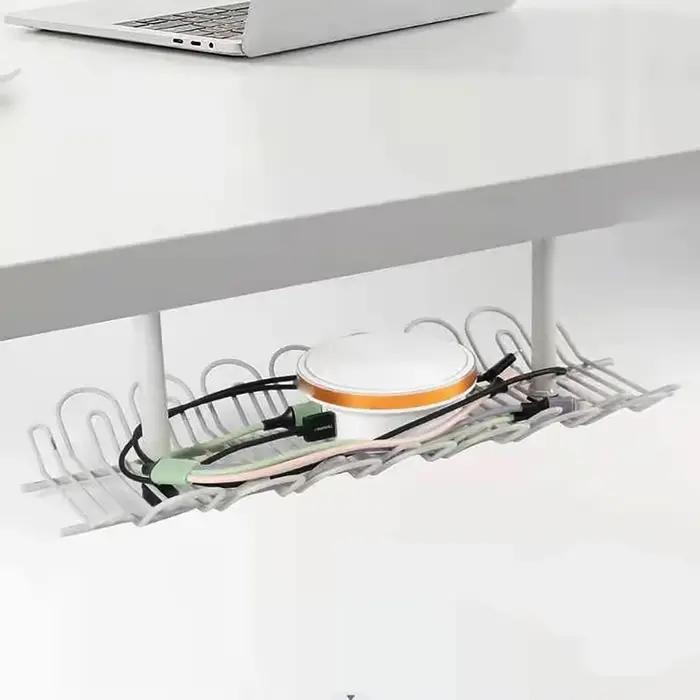 Plateau de gestion de câbles de bureau