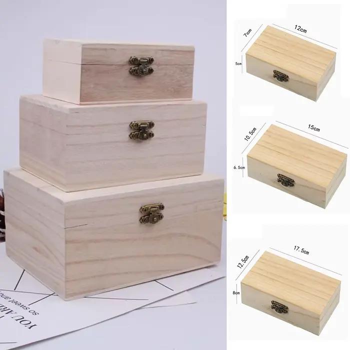 Boîte de rangement en bois S/M/L