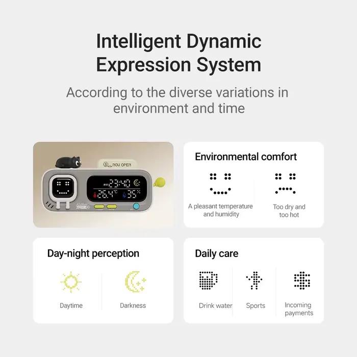 Horloge intelligente de bureau Xiaomi DUKA MOODA avec affichage de la température et de l'humidité
