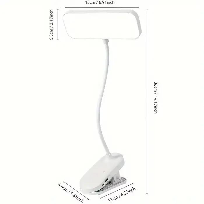 Lampe de bureau LED à chargement USB à clipser pour étudiants