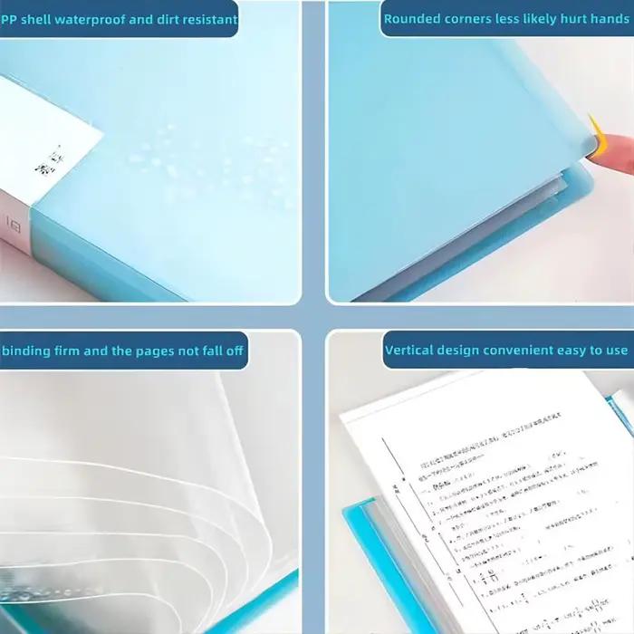 Dossier de rangement A4 60 pages – Durable et à la mode avec panneaux transparents – Collection de couleurs Morandi – Séparable dans l'espace