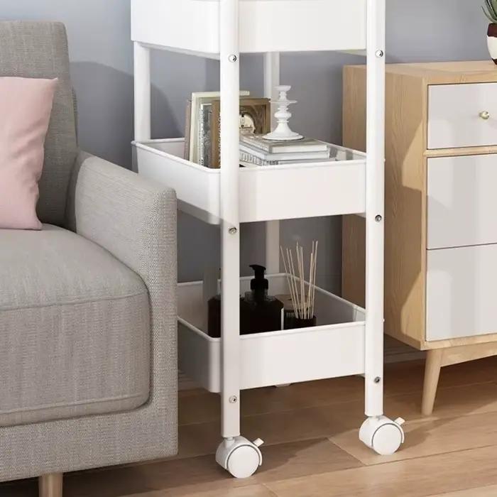 Étagère de rangement multi-niveaux avec roulettes