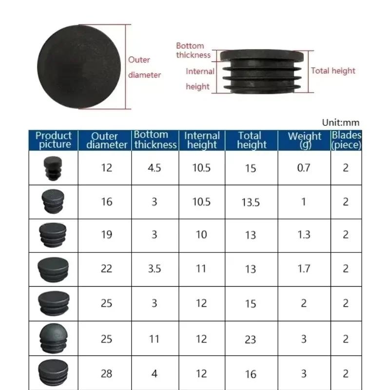Embout d'obturation rond en plastique PE, bouchon d'insertion de bonde de bouchon, tuyau de jambe de