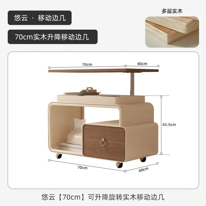 Tables basses de rangement en bois avec plateau relevable sur roulettes, grandes tables basses class