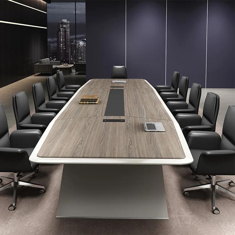 Table de conférence de bureau à la mode commerciale personnalisée en bois de luxe