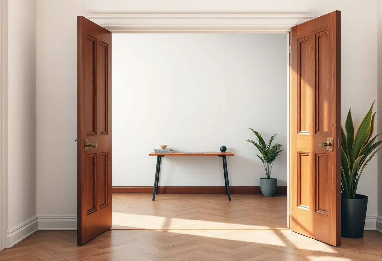 Entrée vers un espace de travail lumineux avec bureau moderne, guide complet IKEA